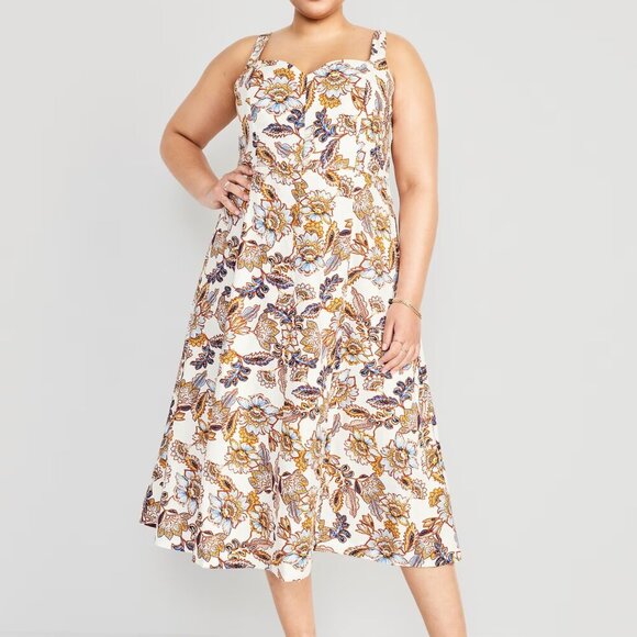 Old Navy Dresses & Skirts - Old Navy Fit & Flare Linen-Blend Cami Midi Dress - XL Tall
